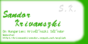 sandor krivanszki business card